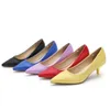 Multi-color Fashion Dress Shoes Women Pumps Custom Heel Slip-ons OL Pumps Plus Size US14 Pointed Toe Stiletto Shoes Women Free Shipping