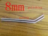 200PCS / Lot DHL Gratis Frakt 8MX215mm Rostfritt Stål Böj Straw Metal Drinking Straws 8.5 "Med Slot