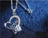 YHAMNI mode femmes 100% réel 925 en argent Sterling collier ensemble zircon cubique coeur CZ pendentif collier pour les femmes D01412042