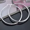 Fashion Pretty Explosion models in Europe and America Fashion Shine Rhombic Circle 925 Silver Earrings silver earrings 1200