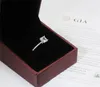 Yhamni Luxury Princess Solid 925 Sterling Silver Rings Bröllopsengagemang Acessory Cubic Zirconia Diamond Jewelry Ring for Women308o
