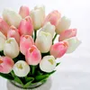 Frete grátis PU Tulipas Flores Artificiais Simulação de Casamento ou Casa Flores Decorativas Decoração Do Partido Flor Frete Grátis