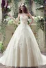 White Champagne Lace Wedding Dresses 2016 New Ball Gown Sweetheart Appliqued With Bow Sash Lace-up Back Floor Length Bridal Gowns CPS241