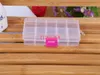 200pcs/lot Fedex DHL Free Shipping Wholesale Clear Jewelry Beads Container Storage Plastic Box 10 Compartments