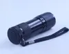 New Arrival, 9 LED Mini Torch Mini Latarka LED 300LM UV LED Latarka Latarka Wodoodporna Latarki Lampy Pochodnie (Czarne)