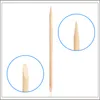 Groothandel-100st Nail Art Orange Wood Stick Cuticle Remover voor Manicures Care Nail Art Tool Gratis Verzending1