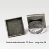 Beadsnice composants de bijoux de mode base de lunette d'anneau carré bricolage anneaux en laiton ébauches base d'anneau vierge réglable pour ID fait à la main 322498015622