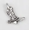 Star Cowboy Boots Shoes Charm Beads 150pcs lot Antique Silver Pendants Jewelry DIY L390 17 2x13mm1849