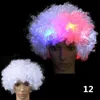 Perruque de Clown ondulée colorée à gros cheveux LED, accessoires de fête, Fans amusants, carnaval de cirque, lueur, cadeau de noël, ouc2145