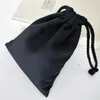 Black Canvas Cotton Gift Pouch Sack 8x10cm 9x12cm 10x15cm 13x17cm Wedding Favor holder Jewelry Bag4756305