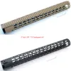 17 tum Extra Lång LR-308 Ultralight Black / Tan Keymod Gratis Float Handguard Rail Picatinny Mount System