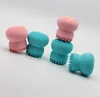 Lovely Cute Animal Small Octopus Shape Silicone Facial Cleaning Brush Deep Pore Cleaning Exfoliator Face Washing Brush