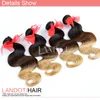 Wefts 4PCS LOT 830INCH THER 3 TOON OMBRE BRAZILIAN BODY WAVE HUMAN HAIR EXTENSIONS WEFT COLOR 1B427