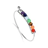 Silver Gold Bangles Natural Stones Beads Bracelet 7 Chakra Healing Balance Bracelets & Bangles Jewelry For Women