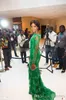 Sheer Lace Långärmad kvällsklänning med Bateau Emerald Green Prom Dresses Mermaid Celebrity Vestidos defiesta