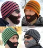 Fashion Mustache hat Handmade Knitted Crochet Beard Hat Bicycle Mask Ski Cap roman knight octopus Cool Funny beanies Gift Free Shipping