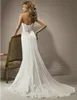 Chiffon-Hochzeitskleid „Vestido De Noiva“, herzförmiger A-Linie-Stil, mit Perlen verziert, Taille vorne geteilt, Hochzeitskleid mit Faltenschleppe, Übergröße