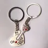 10 Pair Moda Pary Key Chain Uroczy Miłość Zamki i Klawisze Breloki Para Klucz Pierścień Błysk Bright Metal Chain Ring Hot Selling