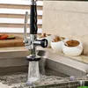 Chrome Solid Brass Kitchen Faucet Double Sprayer Vessel Sink Mixer Tap Deck Mounted Sinlge Handle