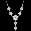 Belle conception 925 en argent sterling fleur pendentif collier mode bijoux cadeau de mariage pour femme livraison gratuite
