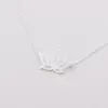 5PCS Gold Silver Tiny Lotus Necklace Lotus Flower Necklace Petal Bloom Blossom Necklaces Plant Jewelry for lady women