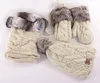 Оптовые плюшевые новые зимние шарф шляпные перчатки из трех частей, прекрасный супер мягкие теплые толстые толстые бархатные шарфы кусочки наборов, рождественские подарочные наборы