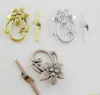 30 Takım Altın Gümüş bakır Karışık Kaplama Çiçek Toggle Klipsler Takı Yapımı Için Fit Bilezik