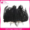 Cheveux humains mongols dentelle frontale fermeture séparation libre crépus bouclés 13X4 oreille à oreille dentelle frontale 100% cheveux humains dentelle Fontal cheveux pièces