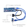 Freeshipping 1X إلى 16X PCIE riser USB 3.0 Adapter Card - with USB Extension Cable - pci-e riser cable 16x 12pack