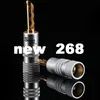 24K Gold! 100pcs/lot 4mm S W Banana Plug Terminal Pure Copper Adapter Screw Electronic Connector Thread Speaker SGS03518