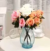 7 huvuden Rose Blommor Konstgjorda Silk Rose Blommor Real Touch Rose Wedding Party Home Floral Dekor Blommarrangemang Peony