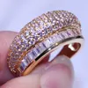 Size 6/7/8 New Arrival Top Selling Luxury Jewelry 10KT Yellow Gold Filled Finger Ring Pave White Sapphire Sparkling CZ Diamond Women Ring