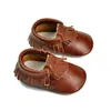 도매 아기 moccasins 부드러운 가죽 moccs 아기 옷 아기 신발 100 % 머리 층 암소 가죽 첫 워커 아기 신발 50pairs / lot