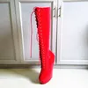 20cm High Height Sex boot PU Platform Hoof Heels Knee-High Boot US size 6-14 No.13666