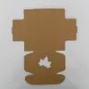 6.5 * 6.5 * 3 cm Embalagem Caixa De Embalagem De Papel Caixa De Embalagem De Papel Caixa De Presente De Kraft Com MAPELA FOLHA Janela Para DIY Artesanal Sabão Jóias de Chocolate Doce