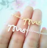 30 PCS-B030 Ouro Prata Simples Saboroso Sra. Pulseira Pequena Palavra Carimbada Pulseira Tiny Love Alfabeto Inicial Letras Braceletes