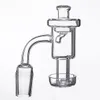 Stel Quartz Vacuüm Banger Terp Vacuüm Roken Accessoires met 4 kleine spleten in de onderste Domloze nagel + A CARB-dop voor glazen waterleidingen 632 + 662