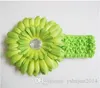 50pcs Headbands Crochet headband + 50pcs girls Hair flower hair clips baby hair bow clip