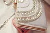 Pearl Evening Bags 2016 Crystal Beading Ladies Bridal Handväskor Billiga Modest Bow Fashion Hand Kopplingar Rhinestone Purse Fancy Handväska