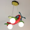 Modern Kid's Bedroom Airplane en bois Pendentif Lampe d'étude Enfant Shape Plan Modèle Pendentif Lights Salle à manger Suspending Lumière