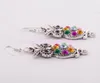 10pairs lot Owl Crystal 925 Silver Fish Hooks Earrings Dangles Chandelier Jewelry E1598 sell Items238E