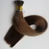 Pre bonded Stick I tip Brazilian human Hair Extensions 100g 100Strands 18 20 22 24inch #6/Medium Brown Indian Hair products