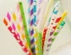 25PCS/Pack Colorful Chevron Patterns Stripe Paper Straws Eco Friendly Drinking Paper Straws for Party Wedding Supplies