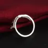 Gratis frakt Ny 925 Sterling Silver Fashion Jewelry Hollow Pattern Czech Drill Ring Hot Sell Girl Gift 1486