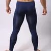 Sous-vêtements sexy pour hommes, pantalon Ultra fin à jambes longues, coupe cintrée, en Nylon, solide, doux, poche convexe en U, taille basse, respirant, K012-4