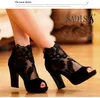 New Fashion Peep Toe Summer Wedding Boots Sexy White Lace Prom Evening Party Shoes Bridal High Heels Lady Formal Dress Shoes