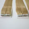 100g 40pcpack Glue Skin Waft Tape in Human Hair Extensions 18 20 22 24inch 60Platinum blonde br￩silien indien Remy Human Hair5821838
