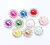 16mm Flat Back Crystal Pearl Buttons 50pcs/lot 19colors Metal Rhinestone Crystal Loose Diamonds Jewelry DIYl