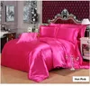 Hot Pink Mulberry Silk Bedding set King size queen full twin Luxury rose red duvet cover bed sheet sheets linen bedspread bed in a bag 4PCS
