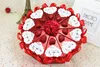 2015 bolo forma papel doces caixas com flor bowknot fita para romântico favores casamento festa caixas de presente porta-chave frete grátis